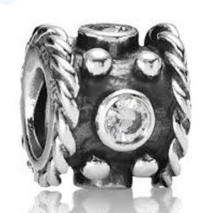 Pandora Oxy Crown Clear CZ and Oxidized Sterling Silver Charm